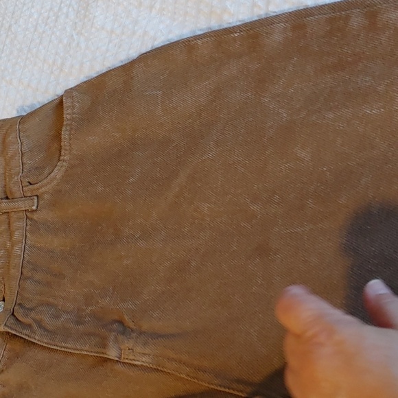 🍁NWT Women's Boo Hoo High Waist Distressed Brown Wide Leg Fray Hem Jeans - Picture 8 of 10